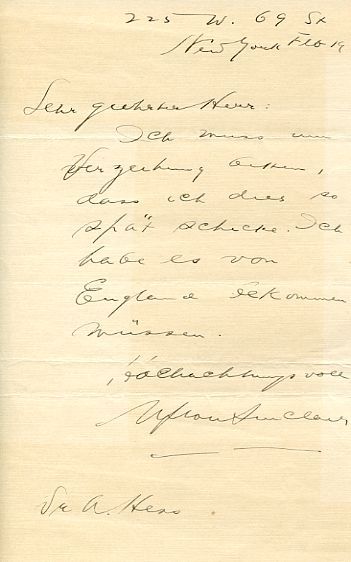 Eigenh. Brief mit U.