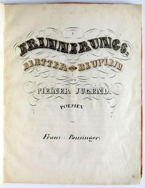 Erinnerungs-Blaetter und Blumen aus meiner Jugend. Poesien von Franz v. …