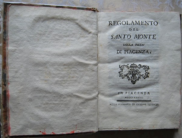 REGOLAMENTO DEL SANTO MONTE DI PIETA' DI PIACENZA.