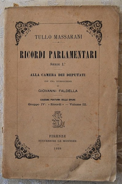 RICORDI PARLAMENTARI. SERIE I.