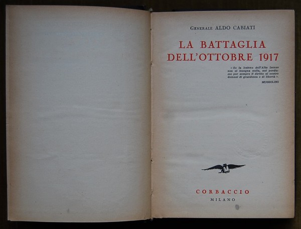 LA BATTAGLIA DELL'OTTOBRE 1917.