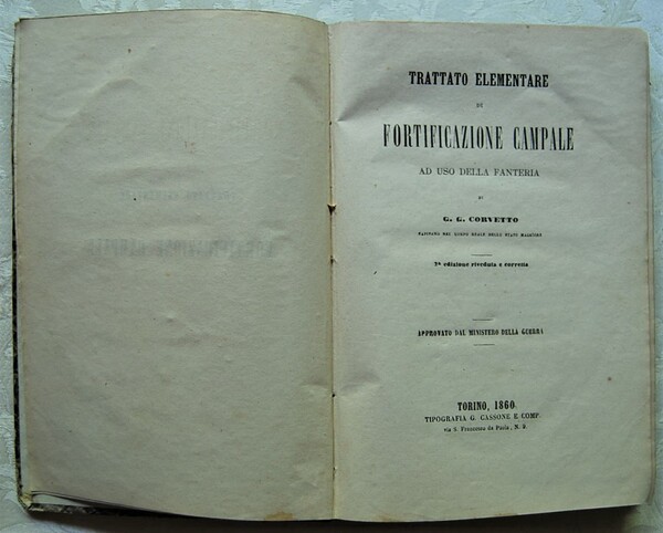 TRATTATO ELEMENTARE DI FORTIFICAZIONE CAMPALE AD USO DELLA FANTERIA.