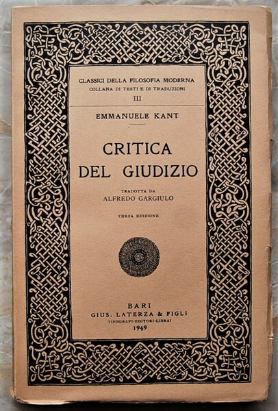 CRITICA DEL GIUDIZIO.