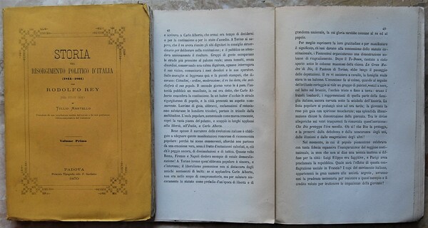 STORIA DEL RISORGIMENTO POLITICO D'ITALIA. (1814 1961).
