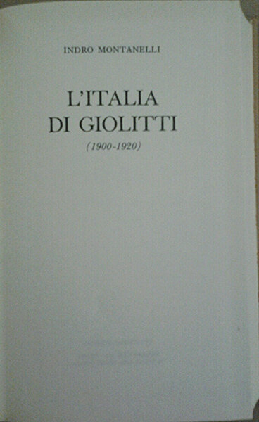 L'ITALIA DI GIOLITTI. (1900-1920).
