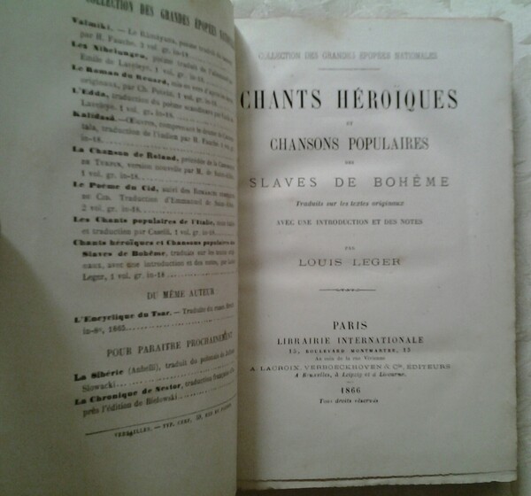 CHANTS HEROIQUES ET CHANSONS POPULAIRES DES SLAVES DE BOHEME.