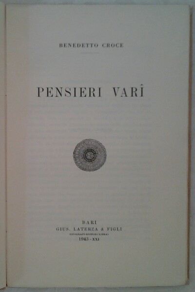 PENSIERI VARI.