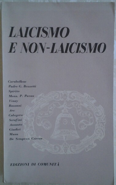 LAICISMO E NON LAICISMO.