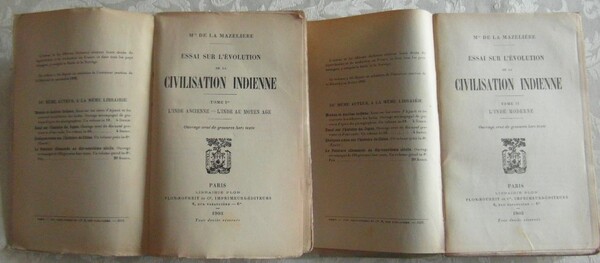 ESSAI SUR L'EVOLUTION DE LA CIVILISATION INDIENNE.
