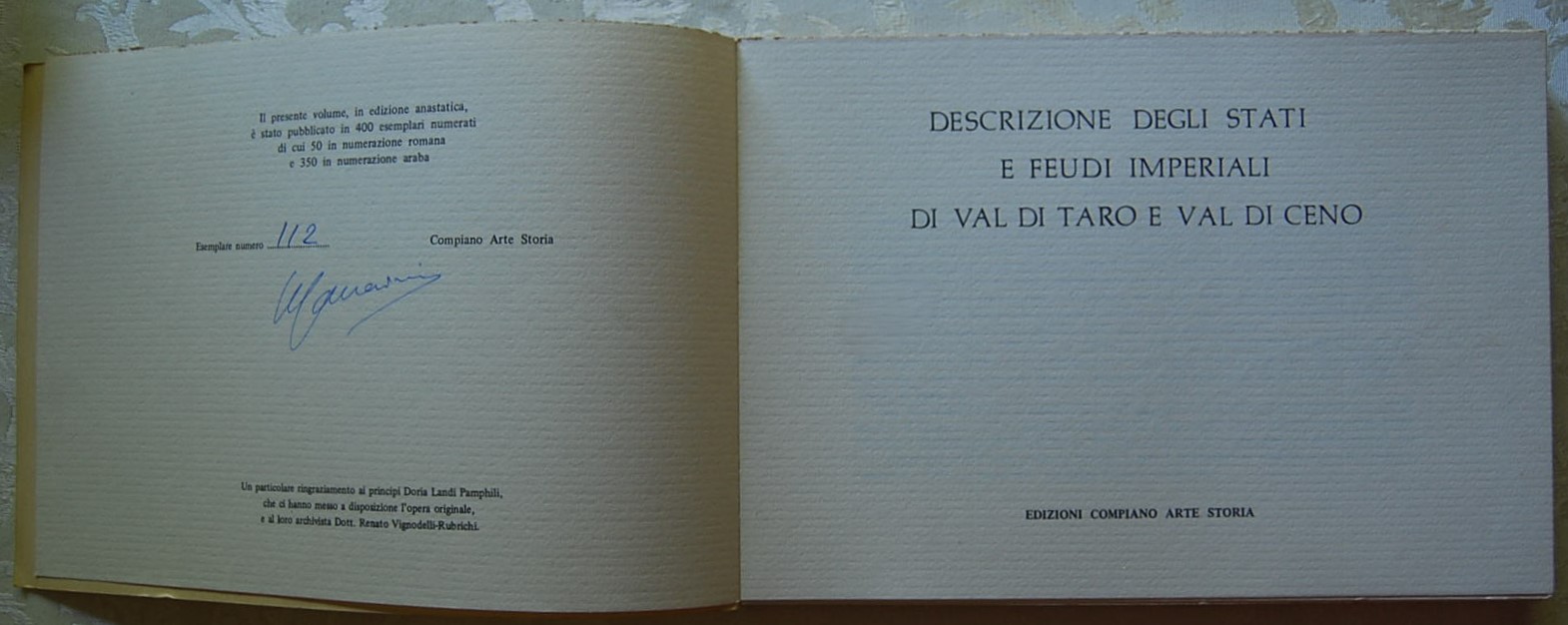 DESCRIZIONE DEGLI STATI E FEUDI IMPERIALI DI VAL DI TARO …