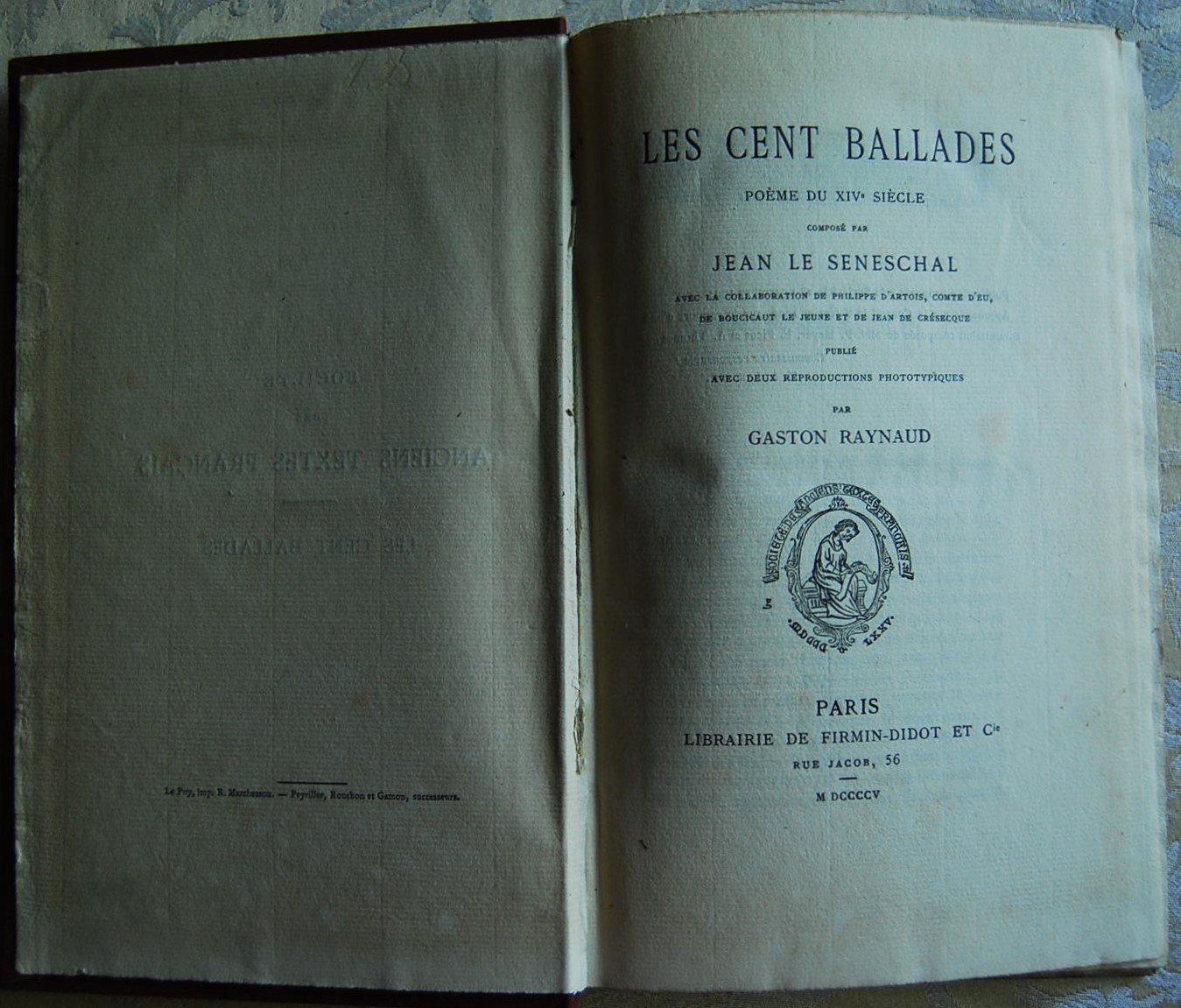 LES CENT BALLADES. POEME DU XIV SIECLE.