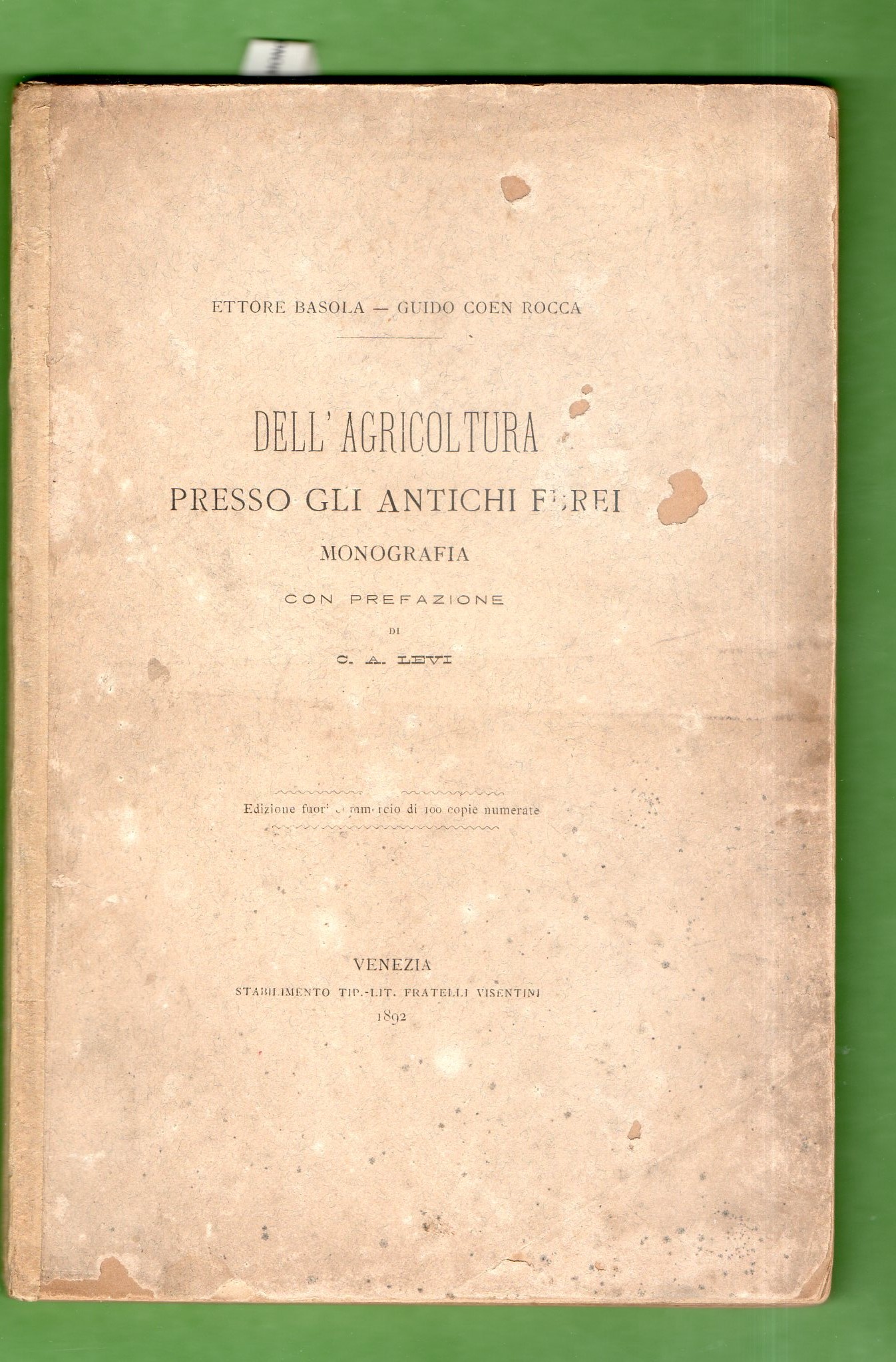 Dell'Agricoltura presso gli Antichi Ebrei