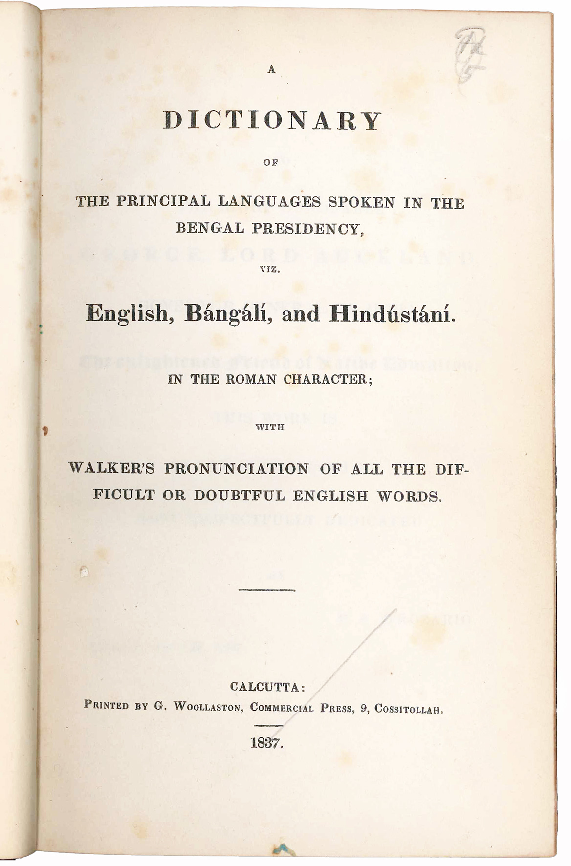 A Dictionary of the Principal Languages Spoken in the Bengal …