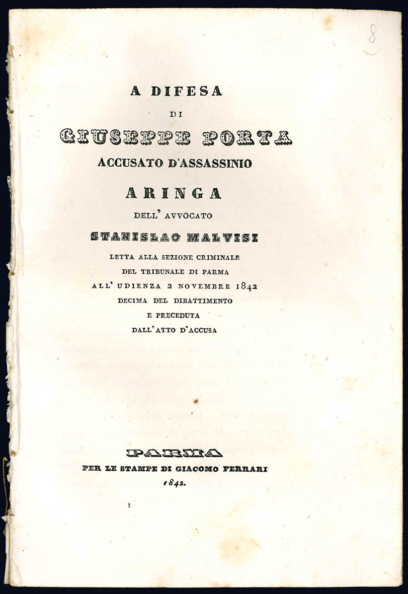 A difesa di Giuseppe Porta accusato d'assassinio. Aringa dell'avvocato Stanislao …