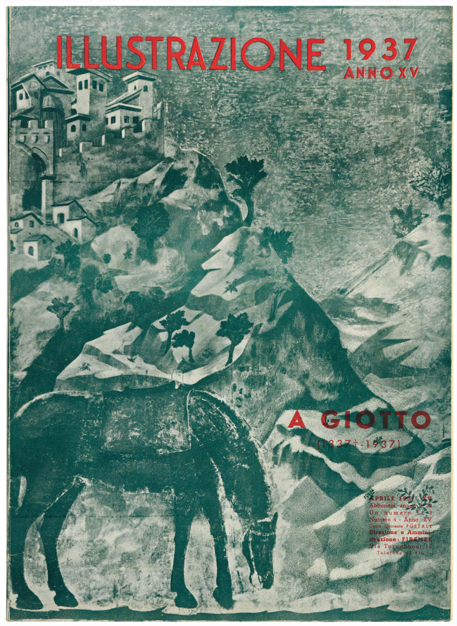 A Giotto (1337-1937). Illustrazione. Aprile 1937. Anno XV.