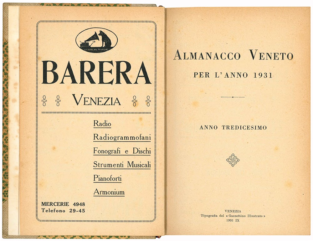 Almanacco Veneto per l'anno 1931. Anno tredicesimo.