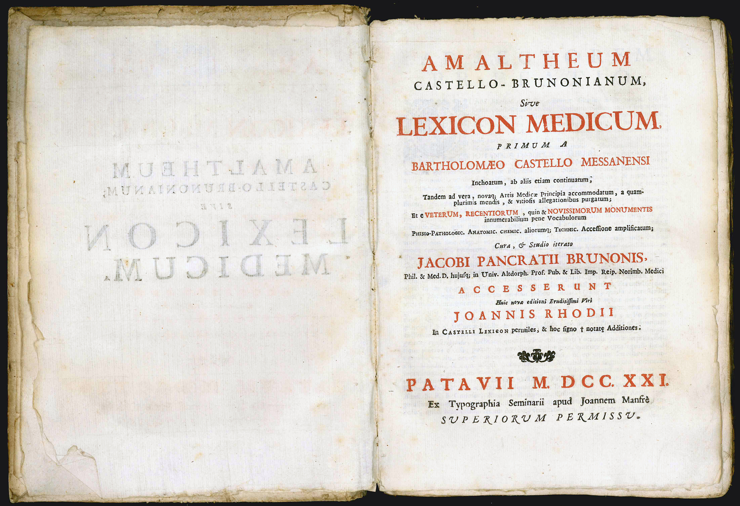 Amaltheum Castello-Brunonianum, siue lexicon medicum primum a Bartholomæo Castello Messanensi …