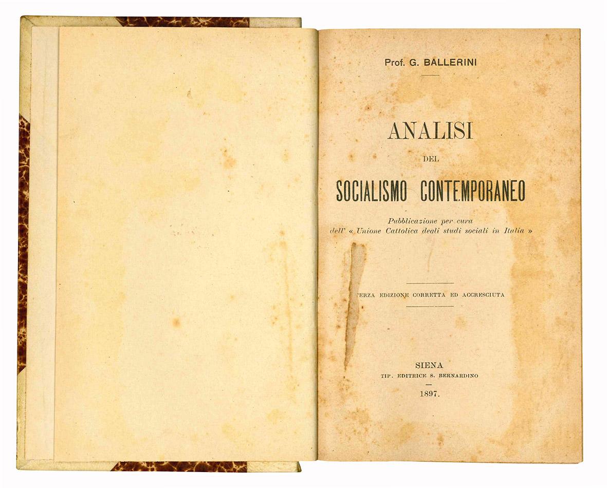 Analisi del Socialismo contemporaneo. Pubblicazione per cura dell'«Unione Cattolica degli …