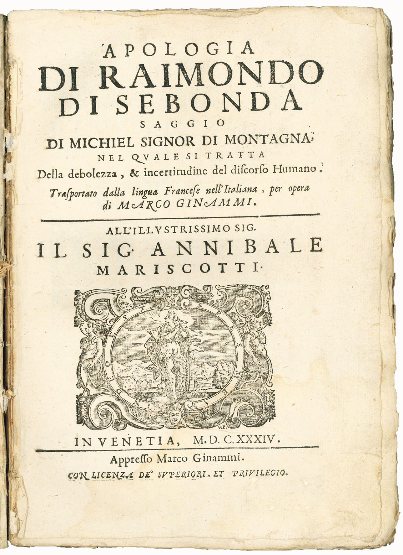 Apologia di Raimondo di Sebonda saggio di Michiel signor di …