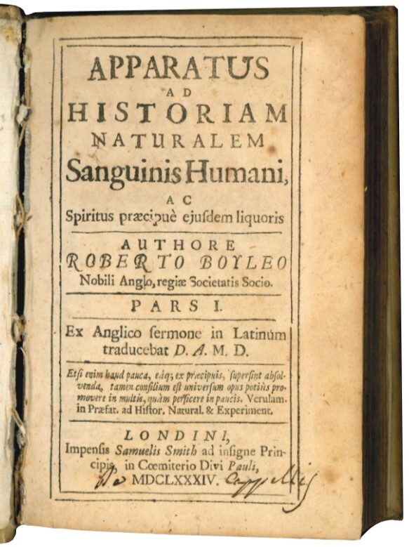 Apparatus ad Historiam naturalem Sanguinis Humani, ac Spiritus praecipuè ejusdem …