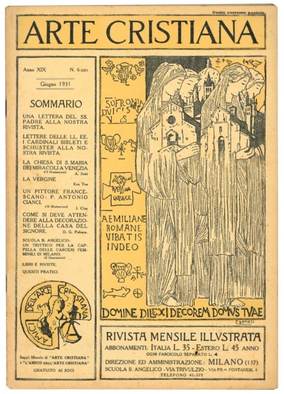 Arte cristiana. Anno 1931-XIX, serie completa di 11 pubblicazioni (uscita …