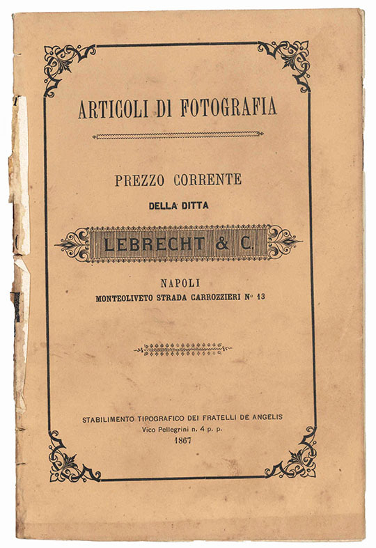 Articoli di fotografia prezzo corrente della ditta Lebrecht &amp; C. …