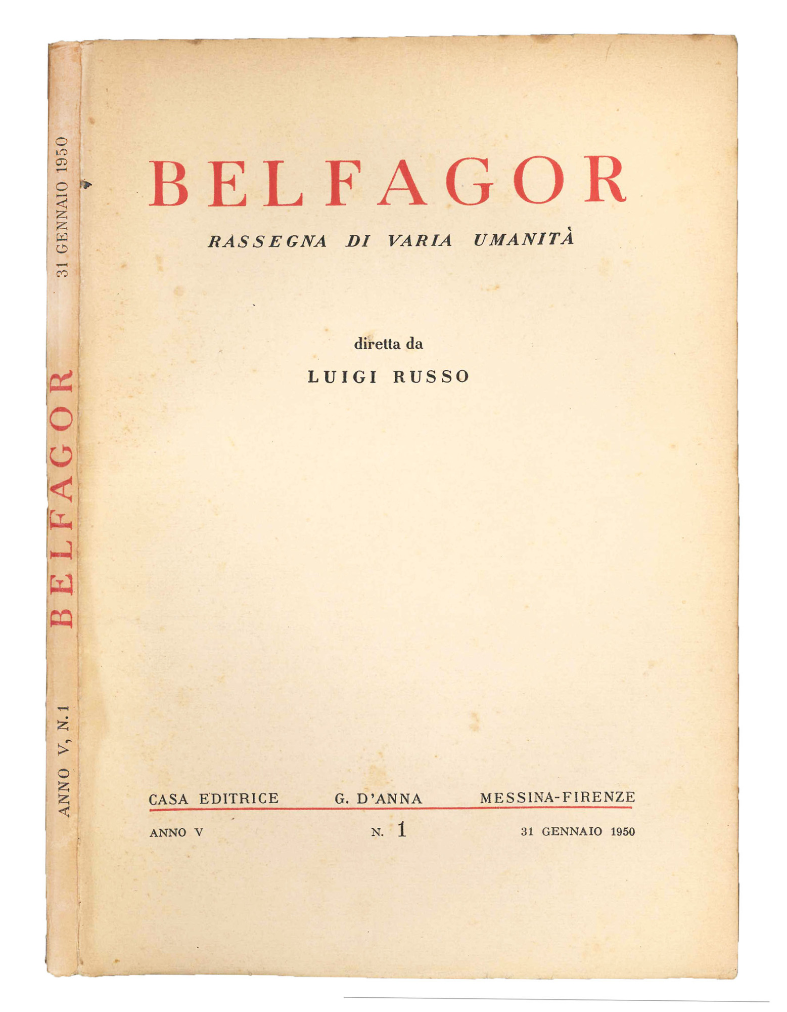 Belfagor. Rassegna di varia umanità. Lotto di 12 numeri (anno …