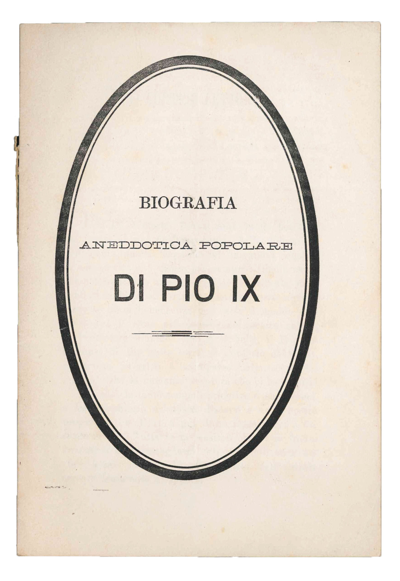 Biografia aneddotica popolare di Pio IX.