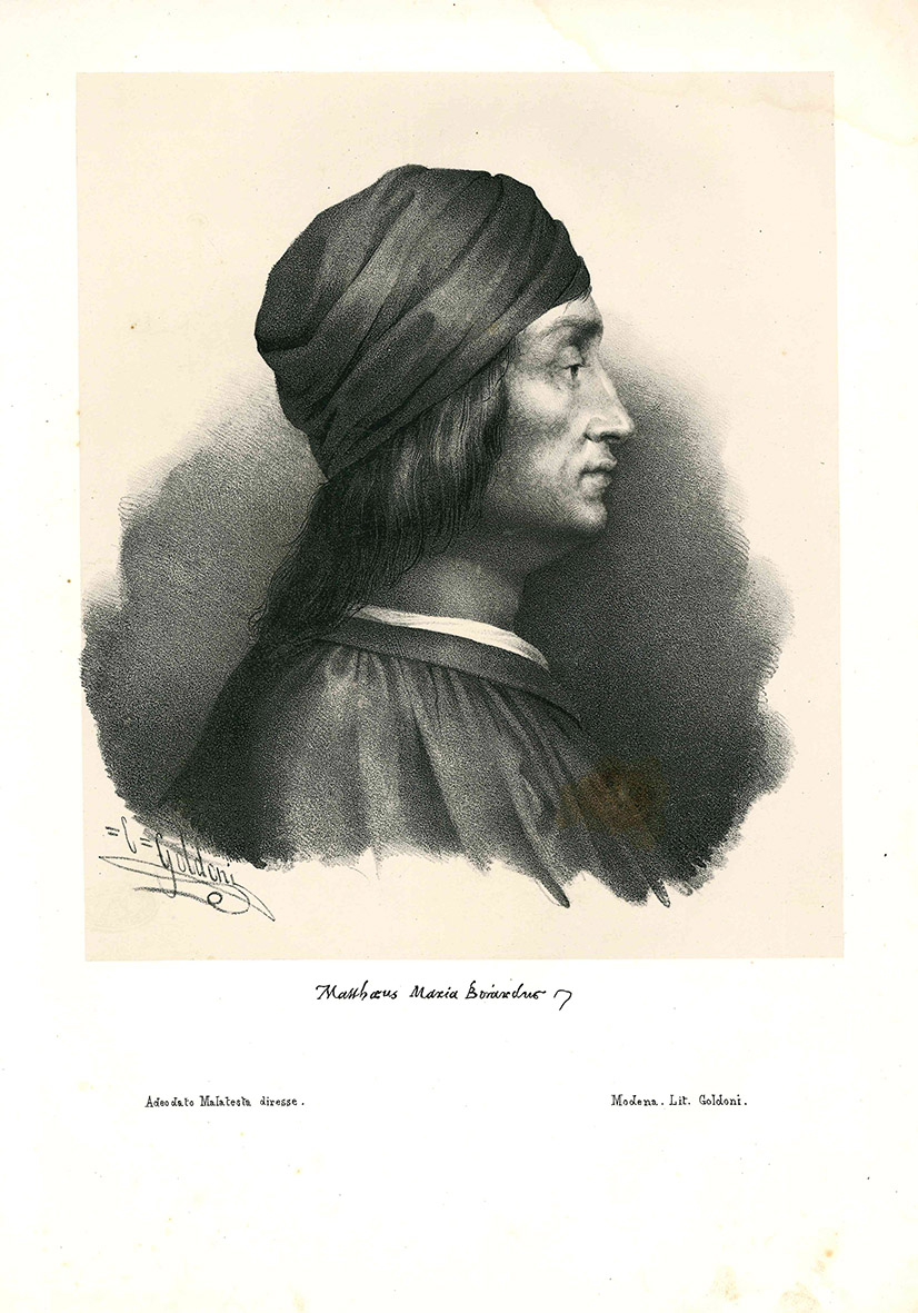 Boiardo Matteo Maria. Ritratto in litografia.