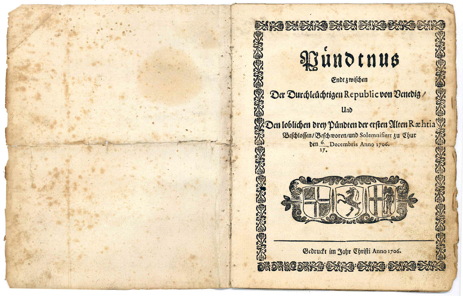 Buendtnus endt zwischen der durchleutigen Republic von Venedig und den …