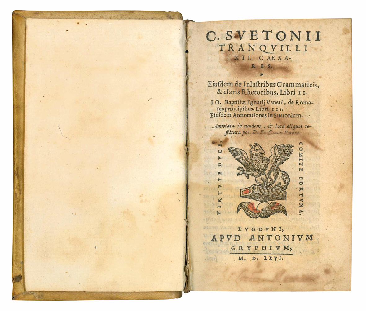 C. Svetonii Tranquilli XII. Caesares. Eiusdem de Inlustribus Grammaticis, &amp; …