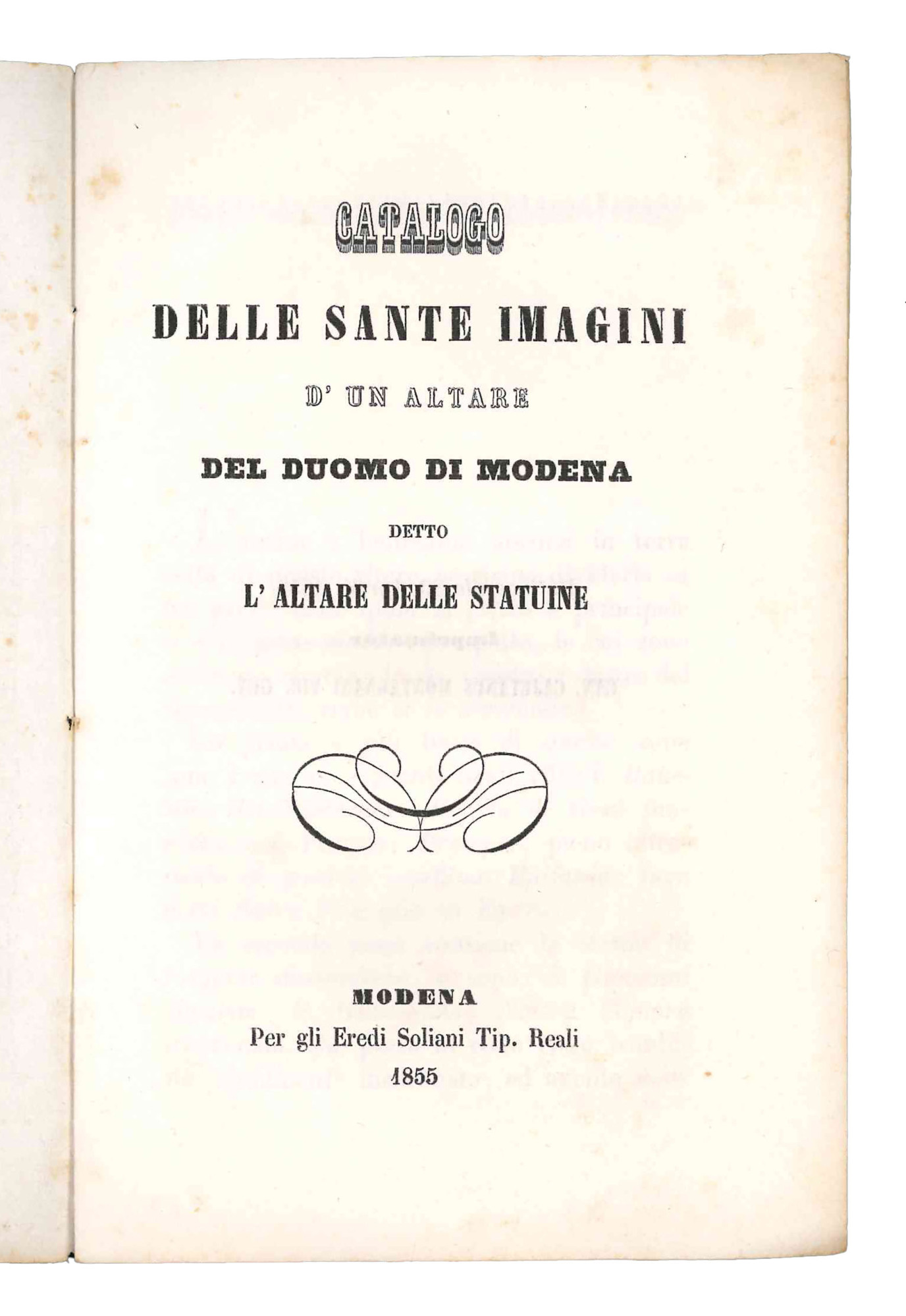 Catalogo delle sante imagini d'un altare del duomo di Modena …