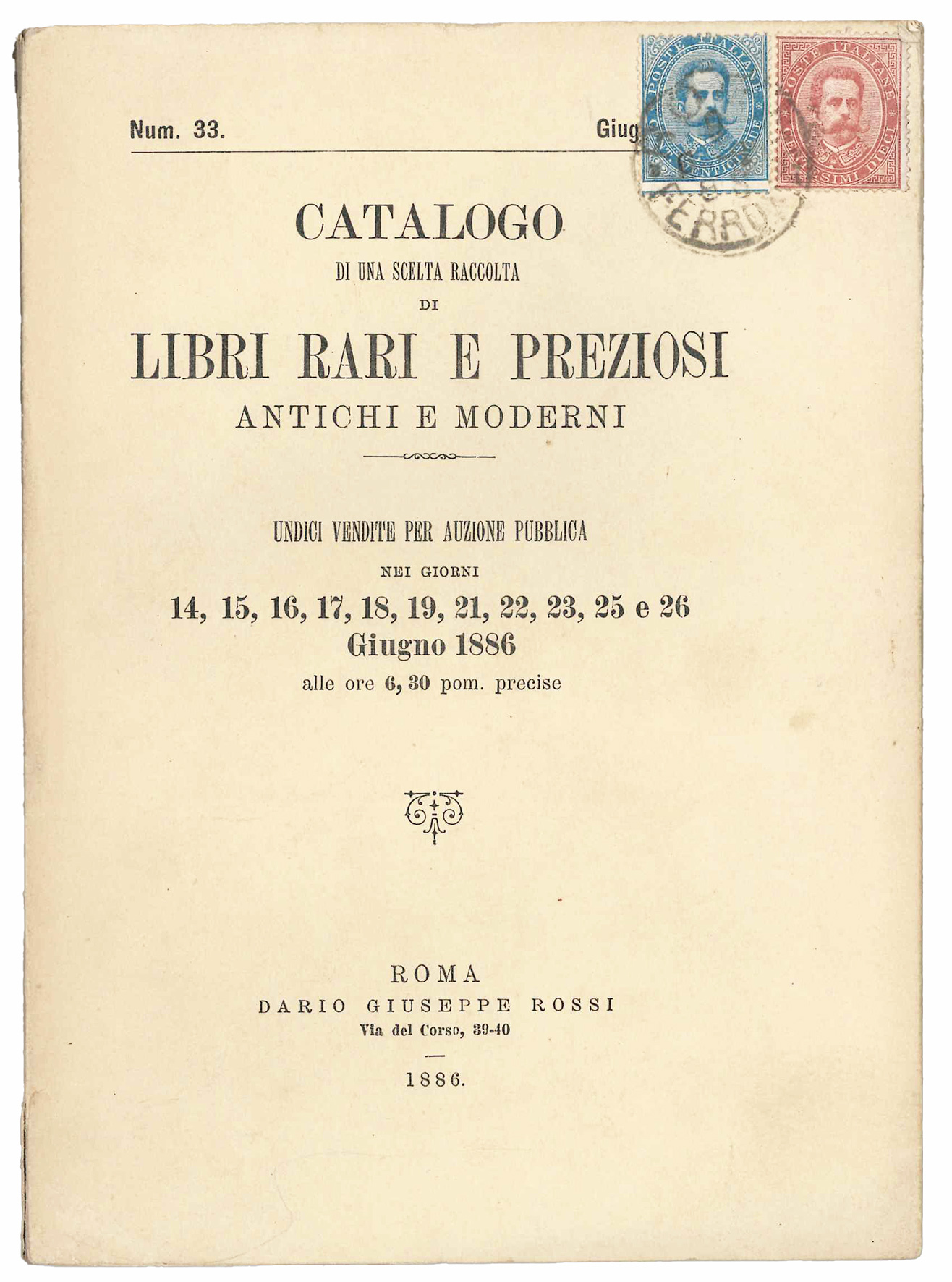 Catalogo di una scelta raccolta di libri rari e preziosi, …