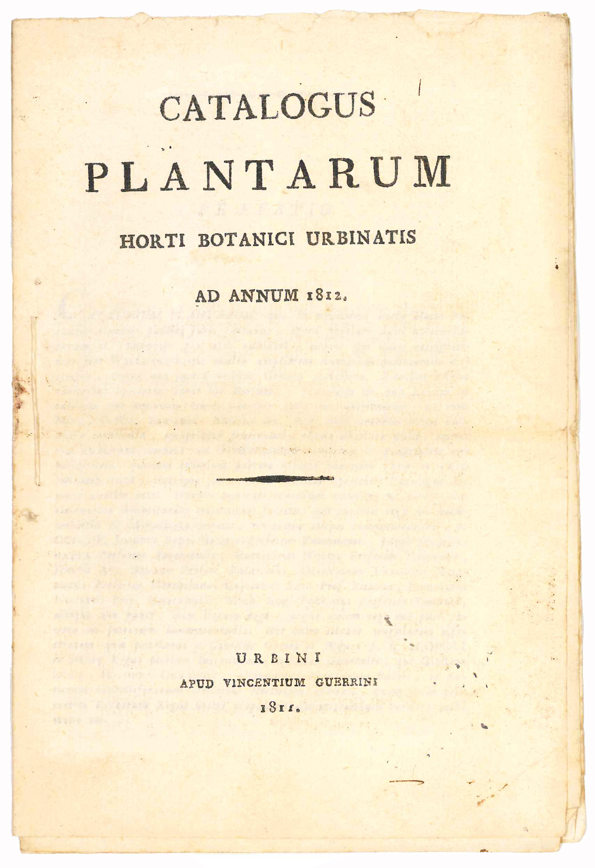 Catalogus plantarum horti botanici Urbinatis ad annum 1812