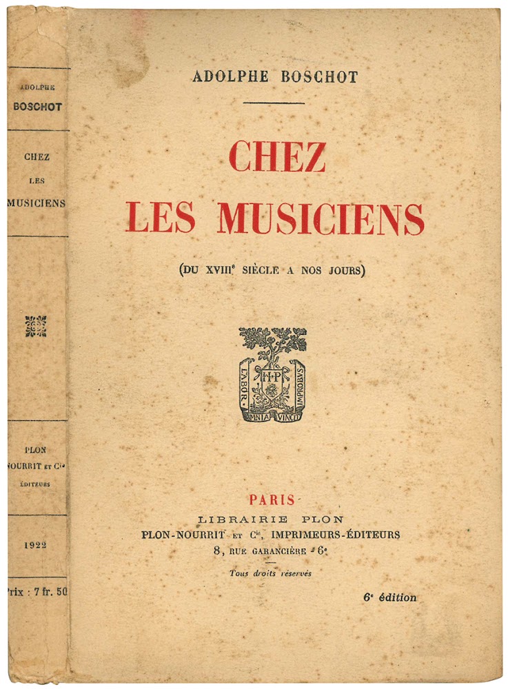 Chez les musiciens (du XVIII siècle a nos jours). 6^ …