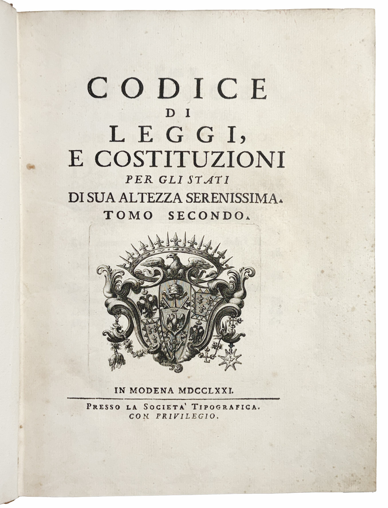Codice di leggi, e costituzioni per gli Stati di Sua …