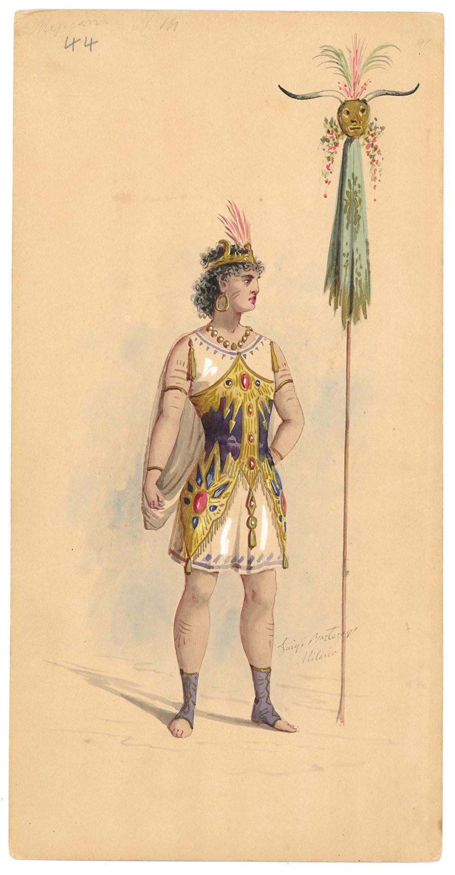 Collection of 105 watercolor drawings of ballet costumes. Milan, end …