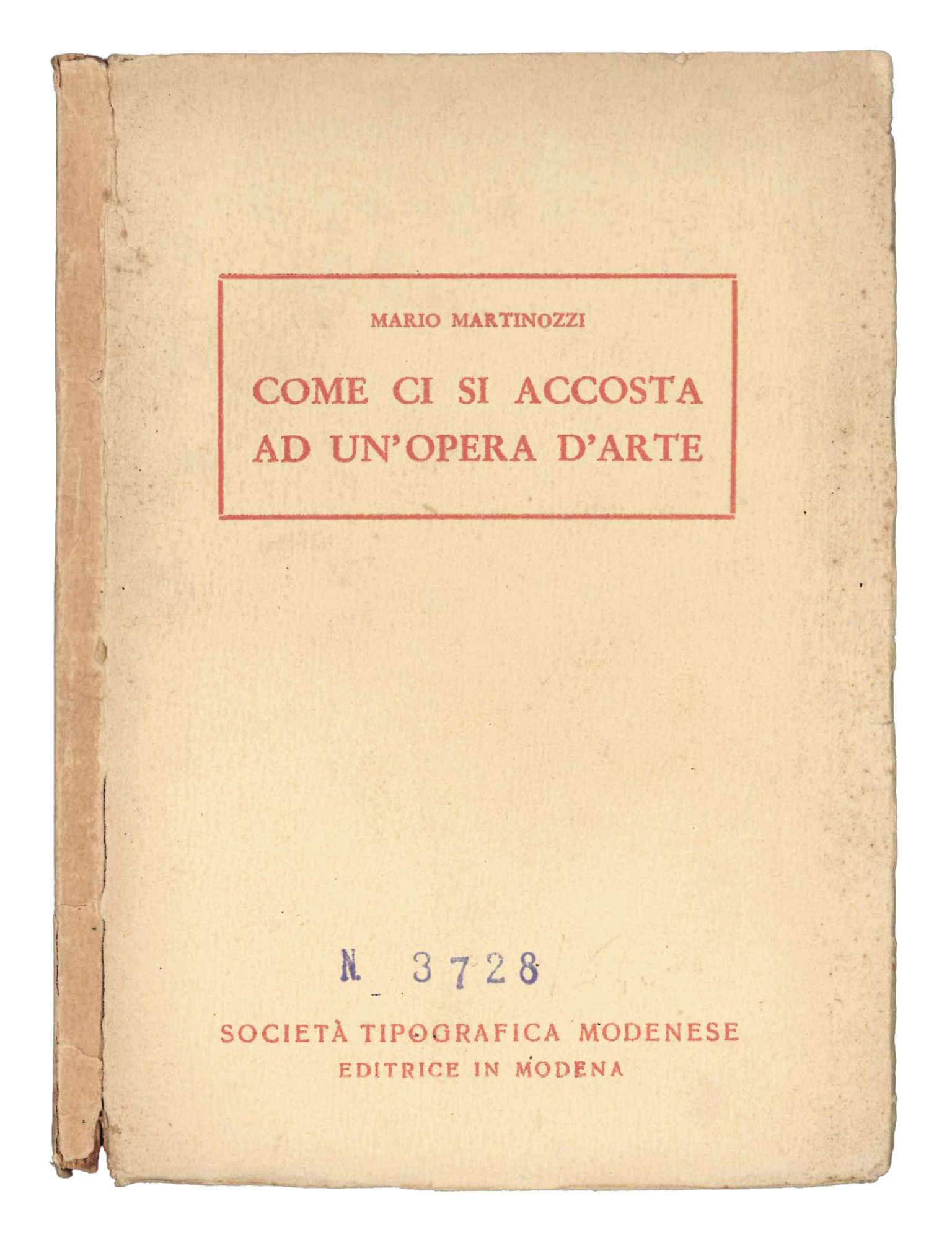 Come ci si accosta ad un'opera d'arte.