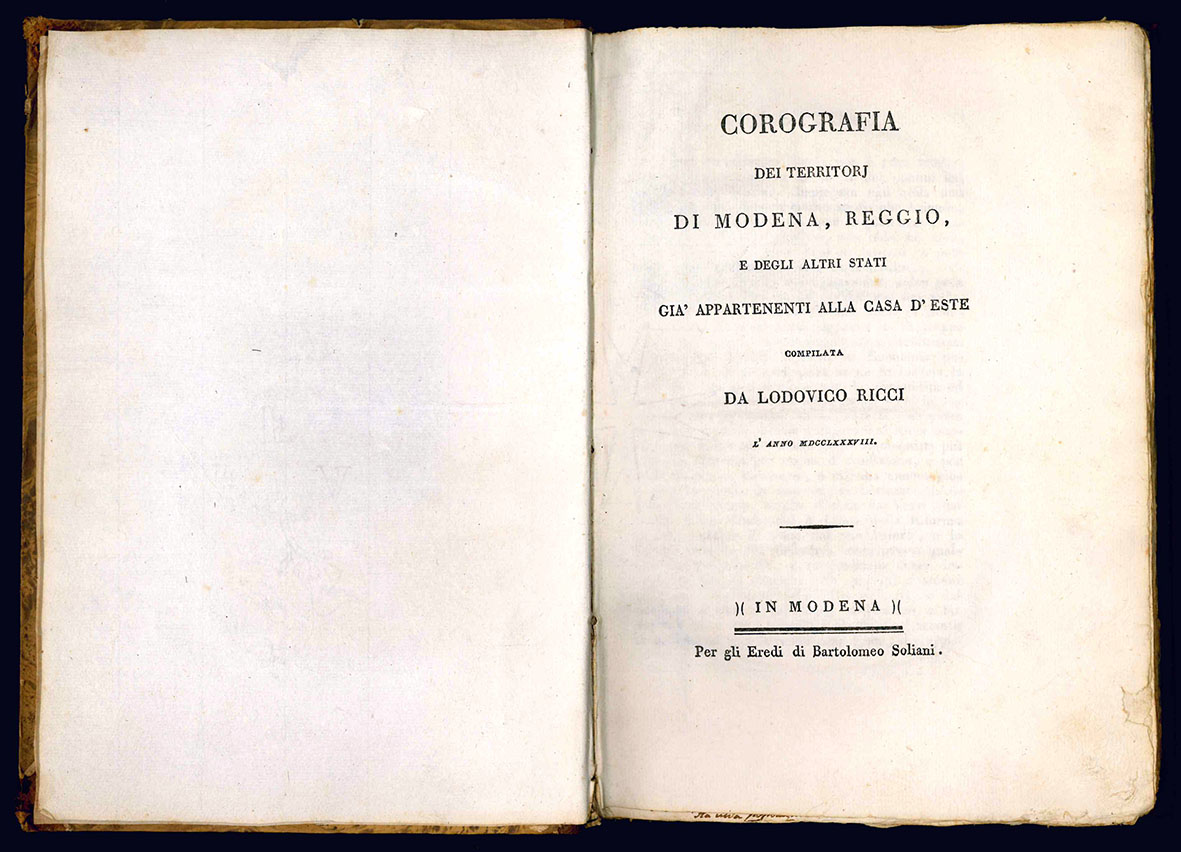 Corografia dei territori di Modena, Reggio e degli altri stati …