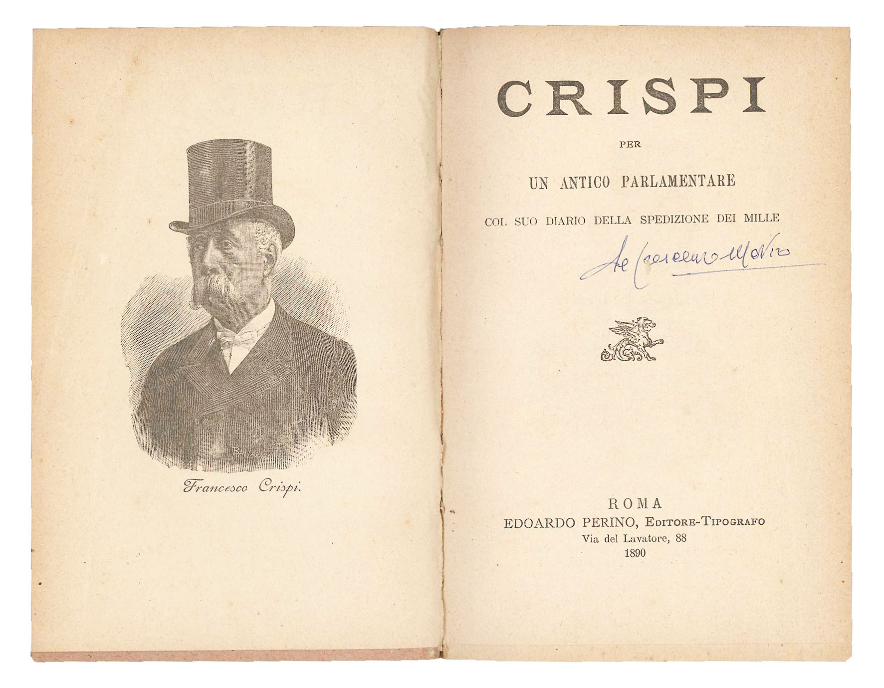 Crispi per un antico parlamentare. Col suo diario della spedizione …