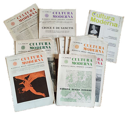 Cultura moderna: rassegna delle edizioni Laterza. Lotto di 18 fascicoli: …