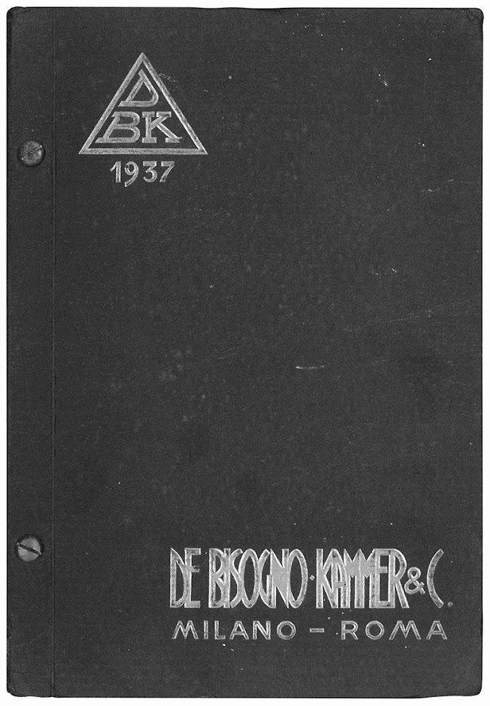 De Bisogno - Kammer &amp; C. Catalogo 1937.