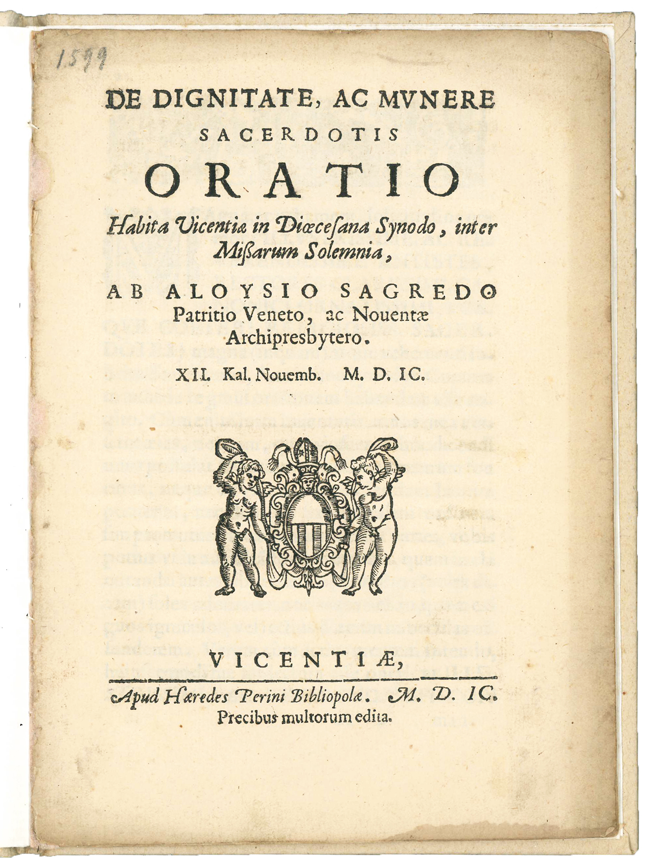De dignitate, ac munere sacerdotis oratio habita Vicentiae in dioecesana …
