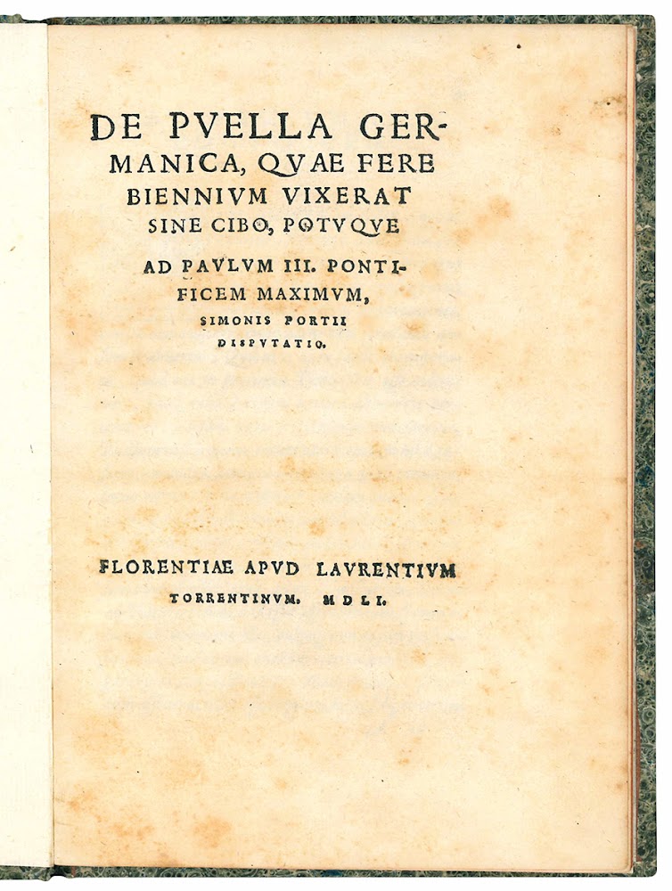 De puella Germanica, quae fere biennium vixerat sine cibo, potuque. …