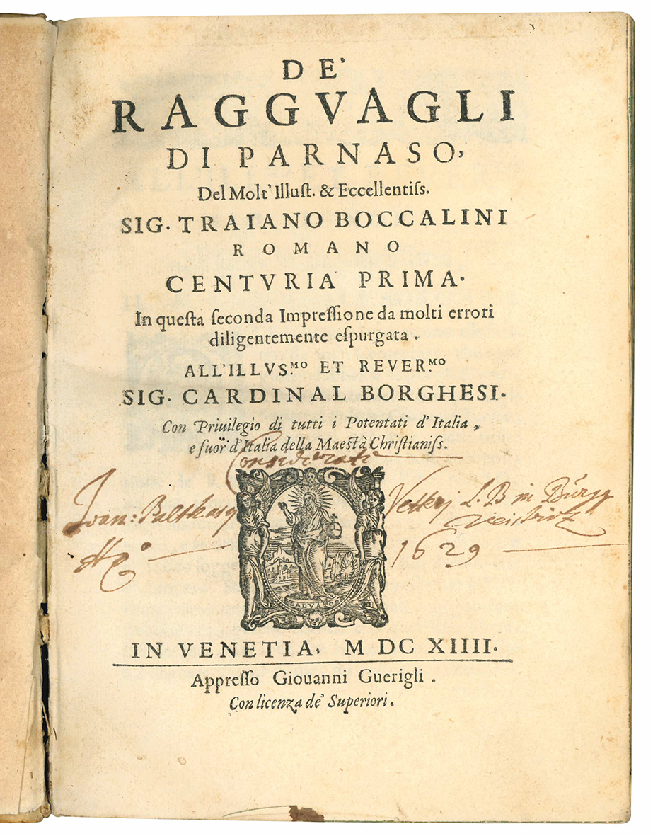 De' ragguagli di Parnaso [...] centuria prima [-seconda]. In questa …