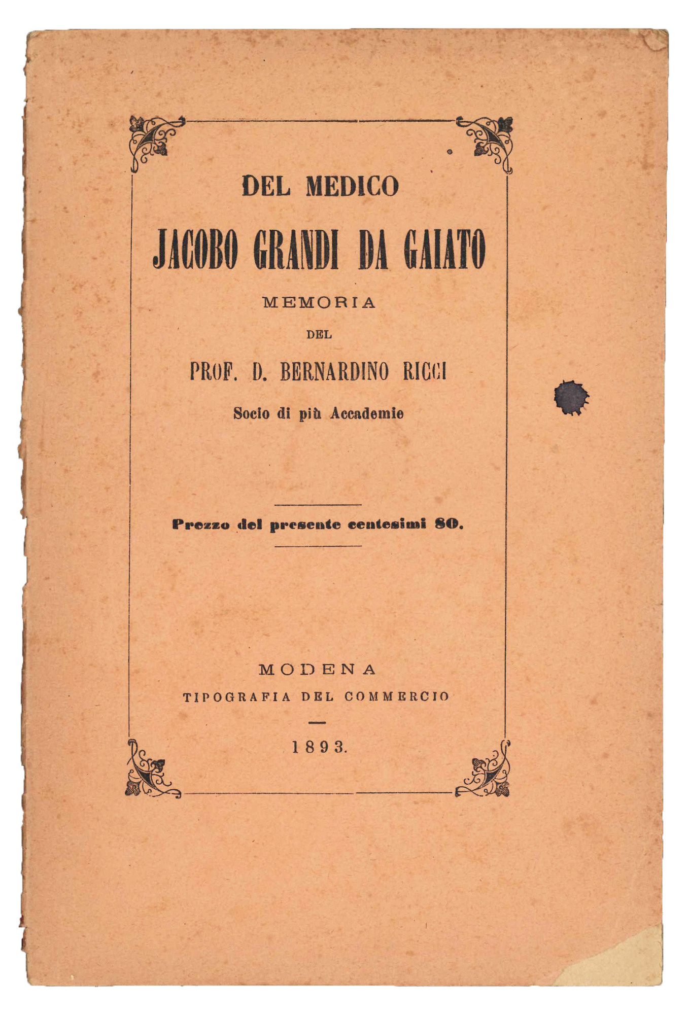 Del medico Jacobo Grandi da Gaiato.