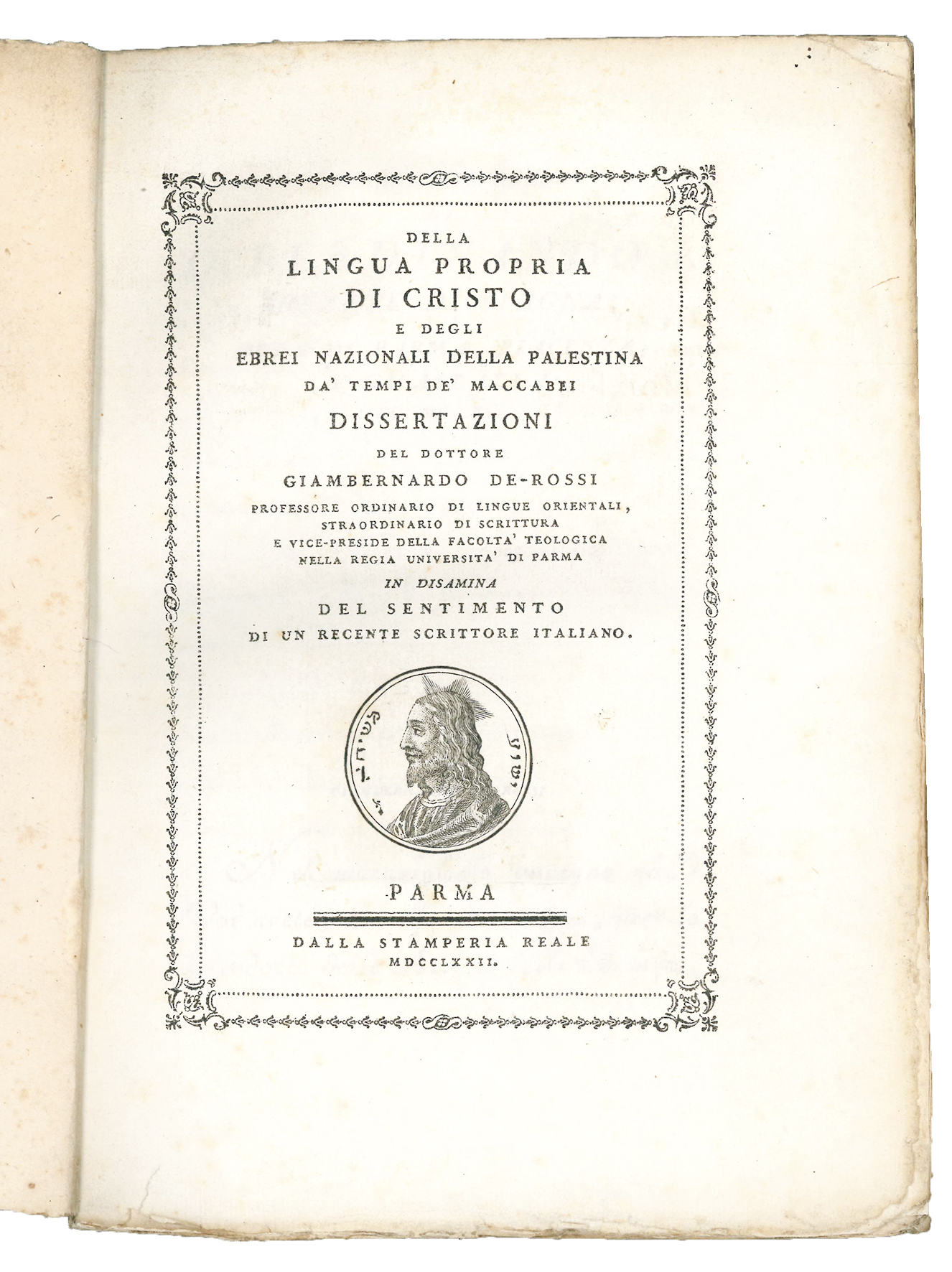 Della lingua propria di Cristo e degli Ebrei nazionali della …