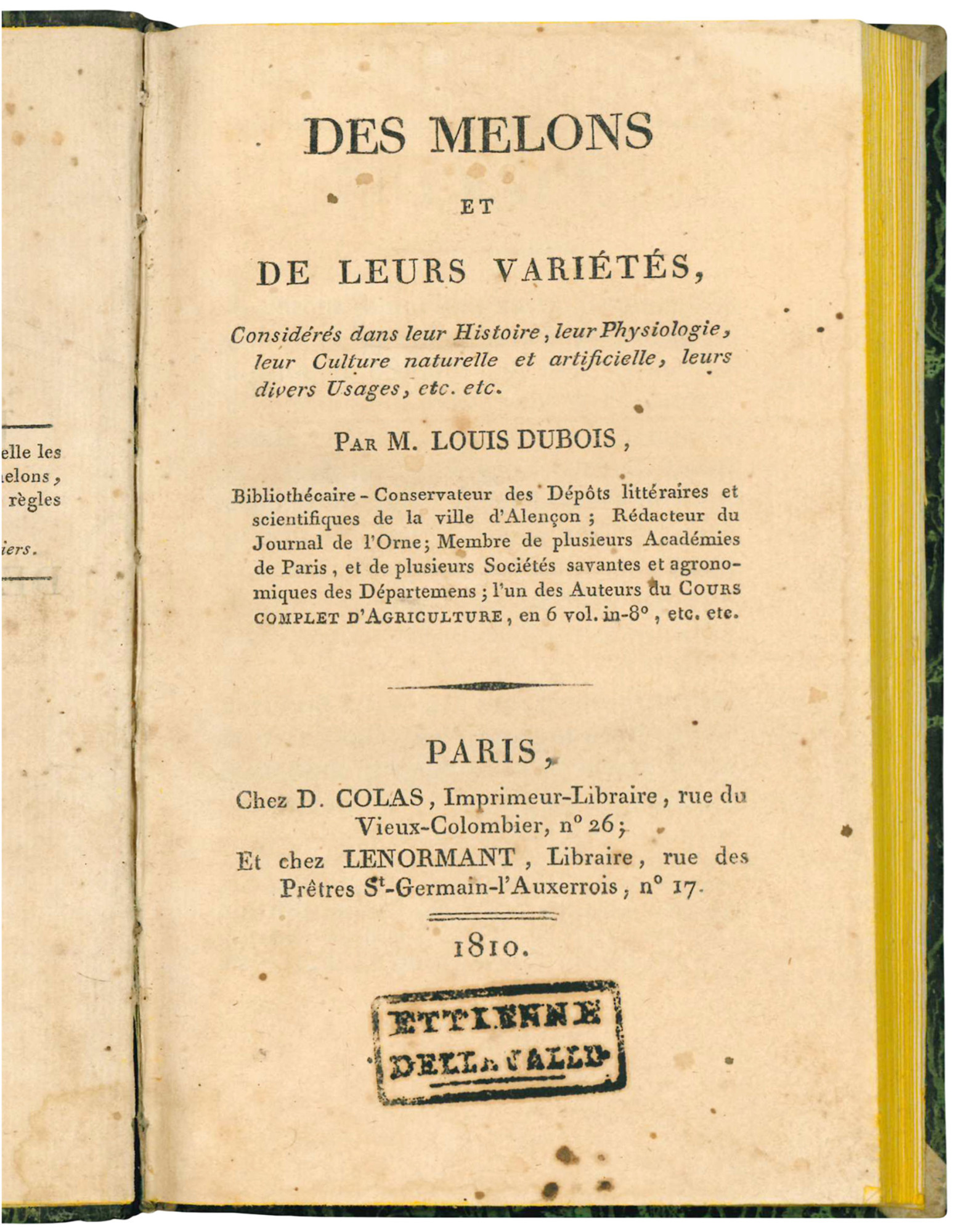 Des Melons et de leurs variétés considérés dans leur histoire, …