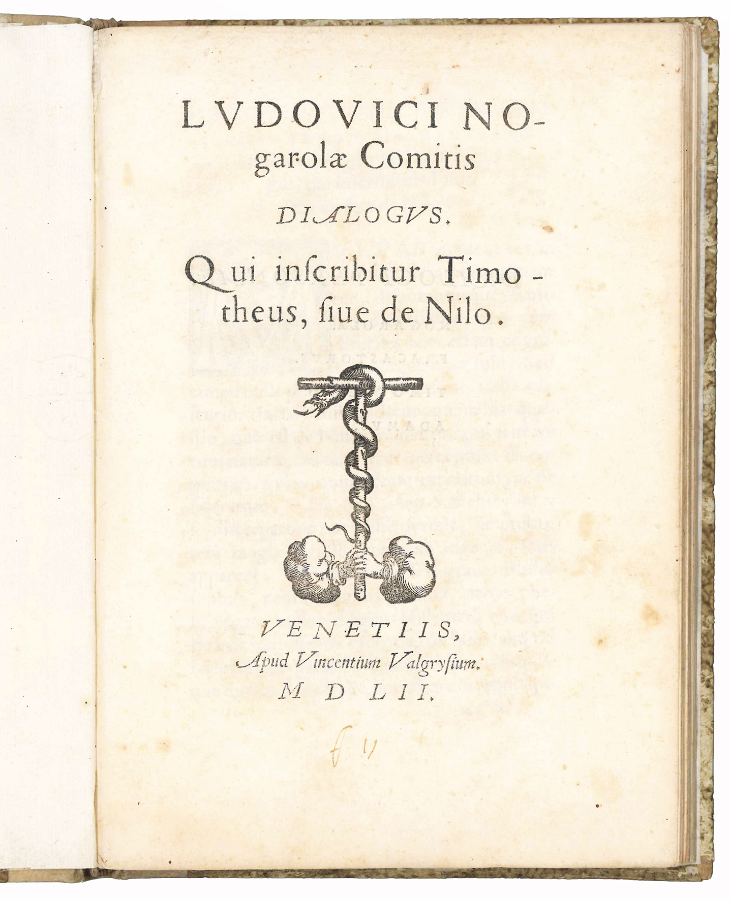 [...] Dialogus. Qui inscribitur Timotheus, sive de Nilo. Colophon: Venetijs, …