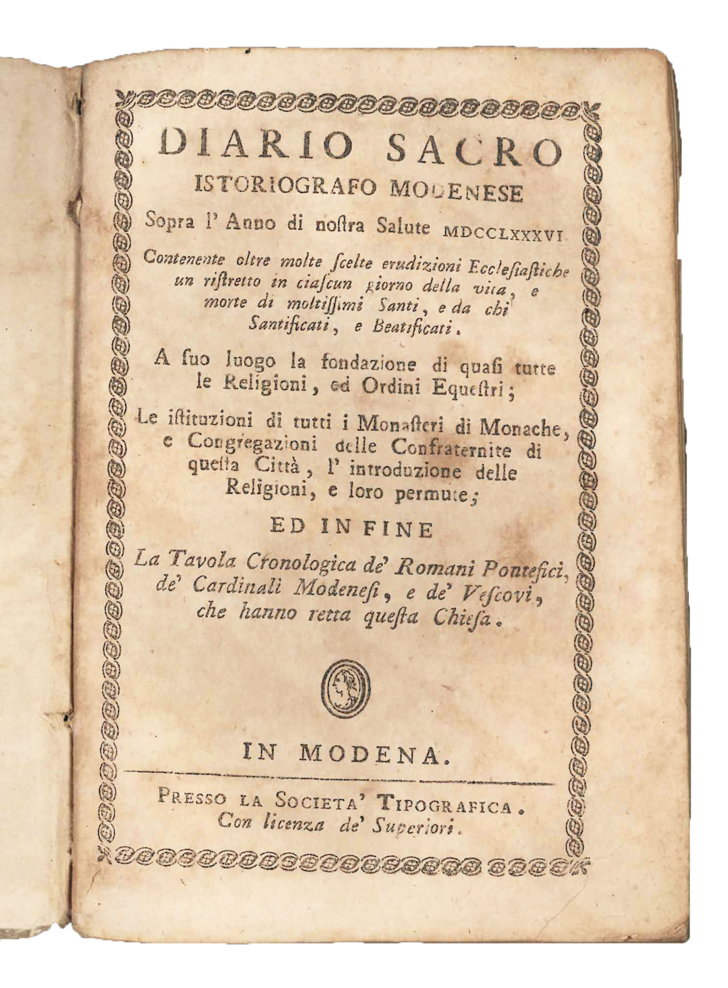 Diario sacro istoriografo modenese.